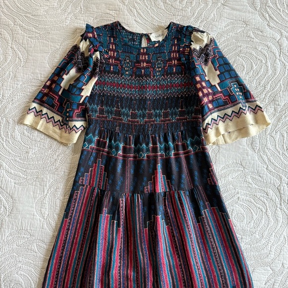 ba&sh - Mandie Midi Dress - Blue Multi - Picture 3 of 16